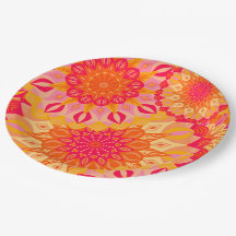Överlappande Mandala Orange Rosa Gul