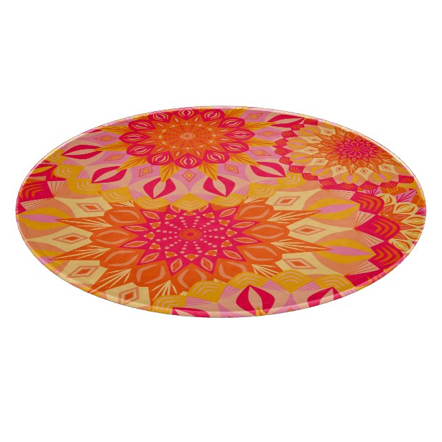 Överlappande Mandala Orange Rosa Gul (Hörn)