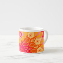 Överlappande Mandala Orange Rosa Gul