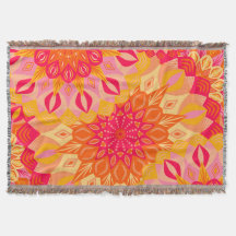 Överlappande Mandala Orange Rosa Gul