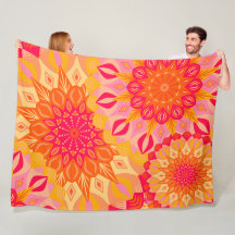 Överlappande Mandala Orange Rosa Gul