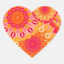 Överlappande Mandala Orange Rosa Gul