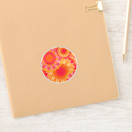 Överlappande Mandala Orange Rosa Gul Klistermärken