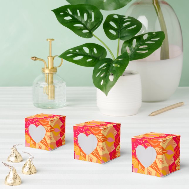 Överlappande Mandala Orange Rosa Gul Presentaskar (Multipel)