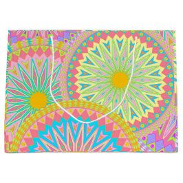 Överlappande Mandala Rosa Blå Gul Mint Lila