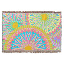 Överlappande Mandala Rosa Blå Gul Mint Lila