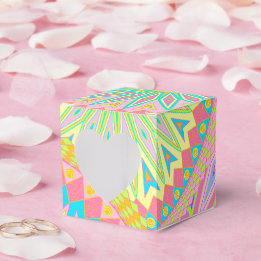 Överlappande Mandala Rosa Blå Gul Mintgrön Lila Presentaskar