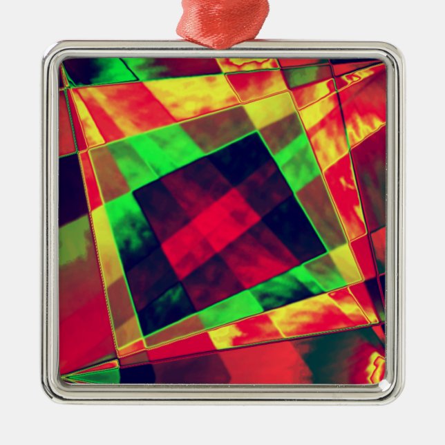 Överlappande mellan snedställda och överlappande r julgransprydnad metall (Framsidan)