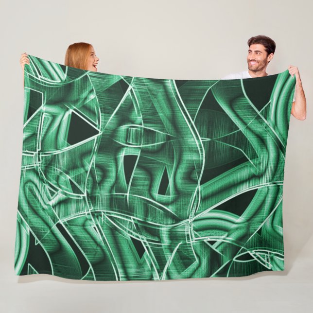 Överlappande och överstruken grönt fleecefilt (På plats)