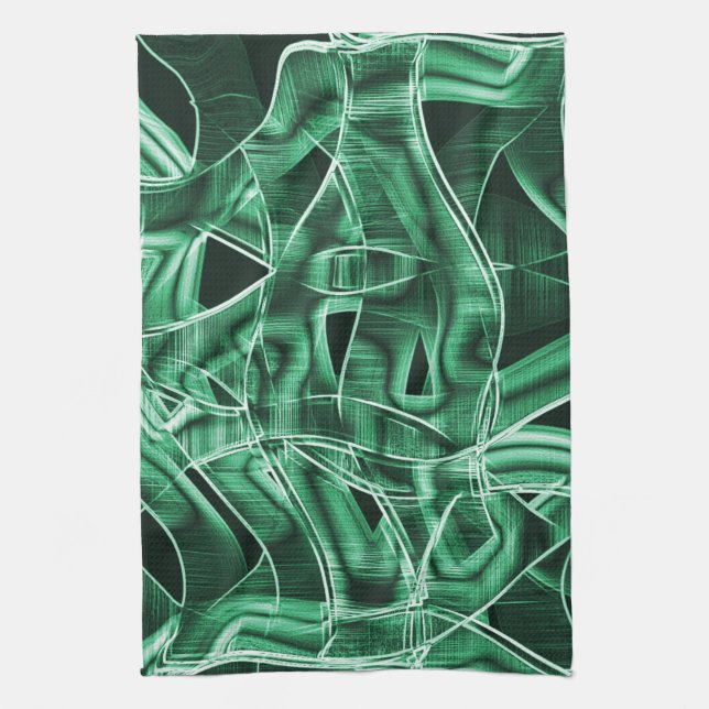 Överlappande och överstruken grönt kökshandduk (Vertikal)