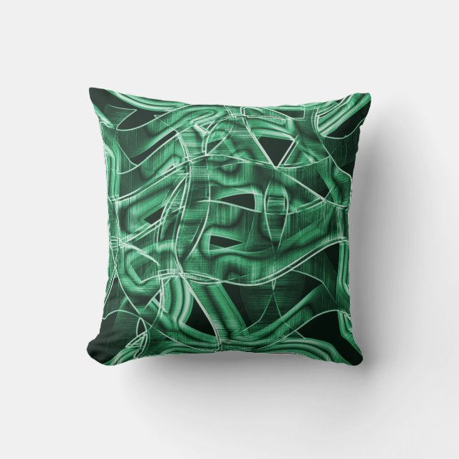 Överlappande och överstruken grönt kudde (Framsida)