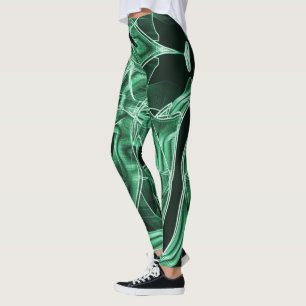 Överlappande och överstruken grönt leggings