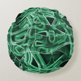 Överlappande och överstruken grönt rund kudde