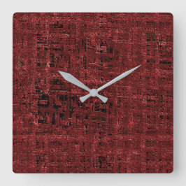 Överlappande röda, små fyrkanter med färgtoning fyrkantig klocka