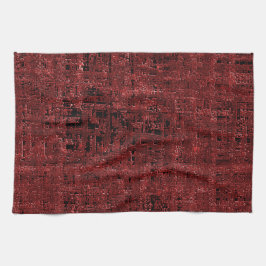 Överlappande röda, små fyrkanter med färgtoning kökshandduk