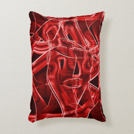 Överlappande rödakryliska rester av ribbor prydnadskudde