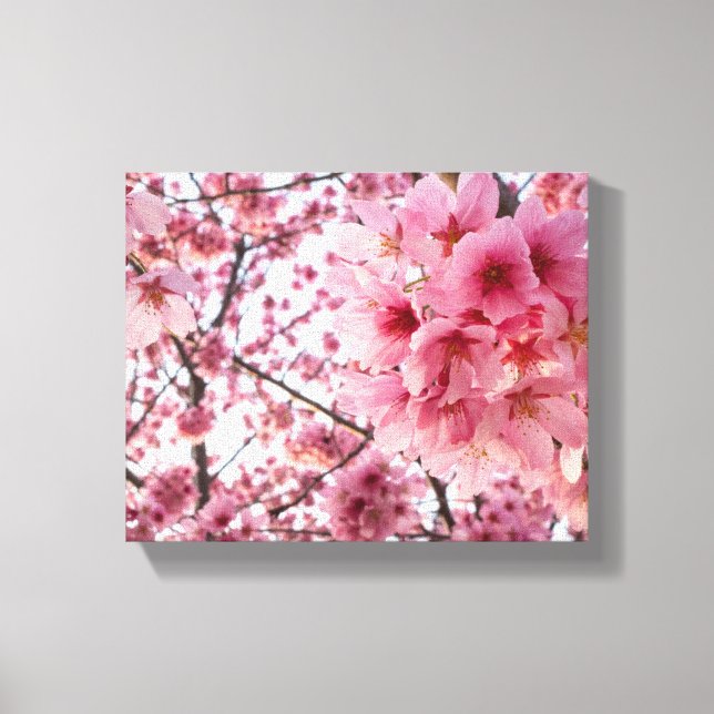 Överlappande Rosa Cherry Blommars Wall Art Canvastryck (Framsida)