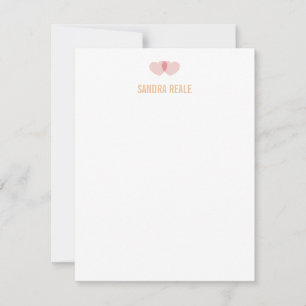 Överlappande Rosa Sweethearts Personal Note Card Inbjudningar