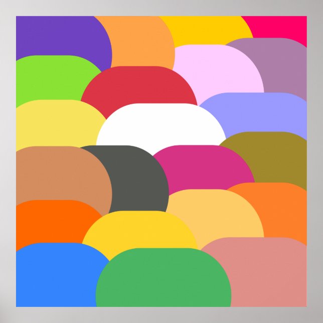 Överlappande skalcirklar mönster poster (Framsidan)