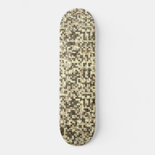 Överlappande små fyrkanter i tonbeige till brun mini skateboard bräda 18,5 cm