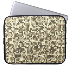Överlappande små fyrkanter, toner i brunt till bei laptop fodral