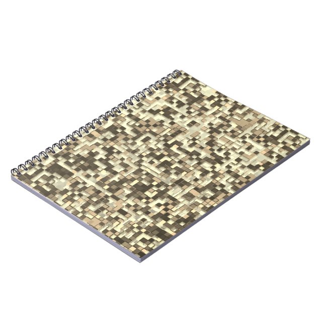 Överlappande små kvadrater i brunbeige ton anteckningsbok (Vänstra Sidan)