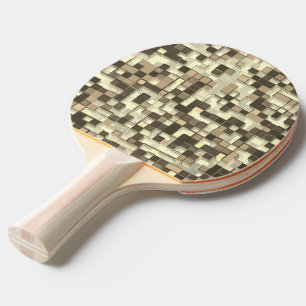 Överlappande små kvadrater i brunbeige ton pingisracket