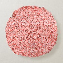 Överlappande små kvadrater, röda eller korallfärga rund kudde