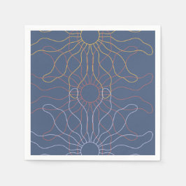 Överlappande sol-strålar av överlappande abstrakt  pappersservett