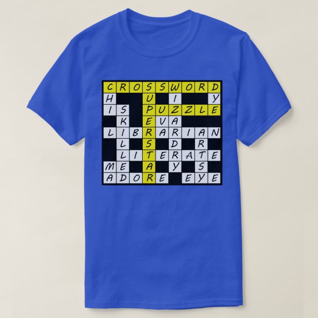 Överlappande supergul markering av Crossword Puzzl T Shirt (Design framsida)