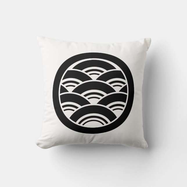 Överlappande vågar i cirkel kudde (Framsida)