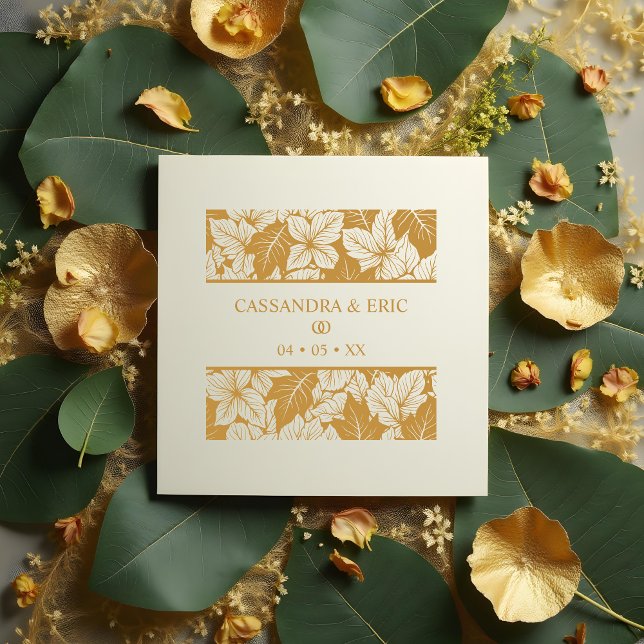 Overlapping Leaves Pattern Elegant Nature Wedding Stämpel (Overlapping Leaves Pattern for Elegant Nature Wedding Rubber Stamps. )