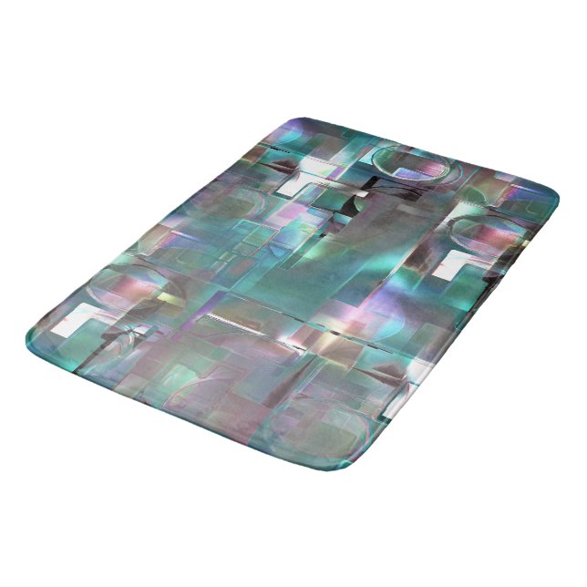 Överlappning av övertoningens grönt och färgad i m badrumsmatta (Vinklad)