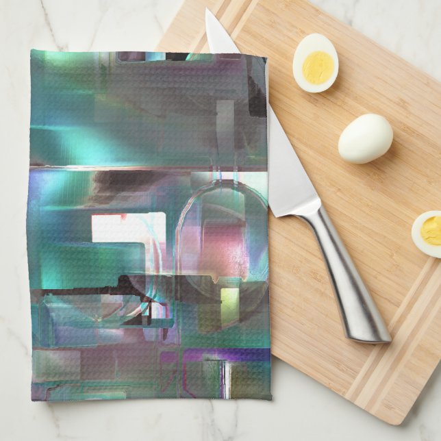 Överlappning av övertoningens grönt och färgad i m kökshandduk (Vikt i Fjärdedel)