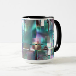 Överlappning av övertoningens grönt och färgad i m mugg