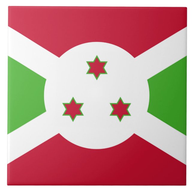 Överlappning med flagga Burundi Kakelplatta (Framsidan)