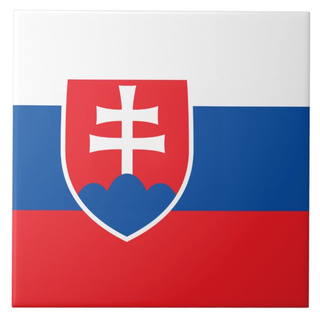 Överlappning med flagga i Slovakien Kakelplatta (Framsidan)