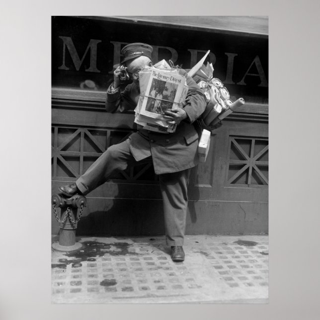 Överlastad Postman, 1920-talet Poster (Framsidan)