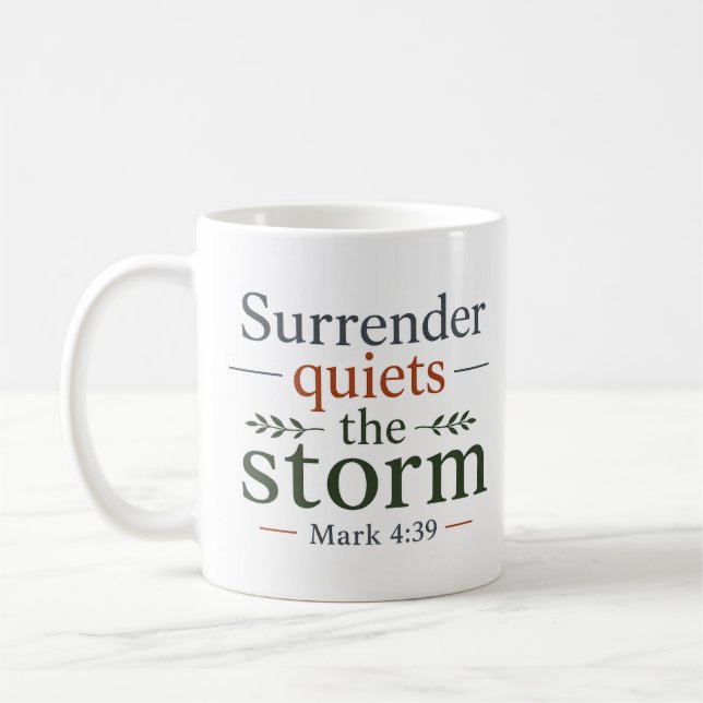 Överlåtelse Stiller Stormen Biblisk Sanning Kaffemugg (Vänster)