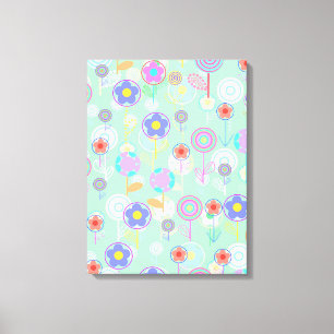 Overlayer blommor canvastryck