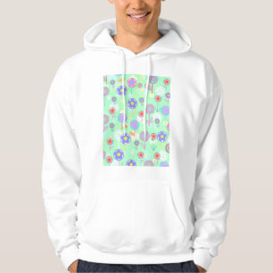 Overlayer blommor tröja med luva