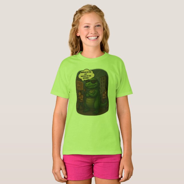 Överleva 2025: Dino Style T Shirt (Hel framsida)