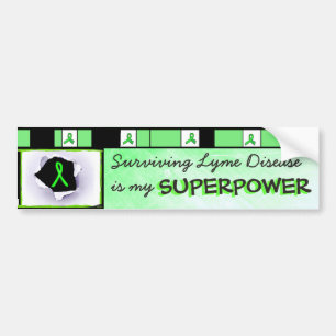 Överleva Bumper-märke för Lyme Disease Superpower Bildekal