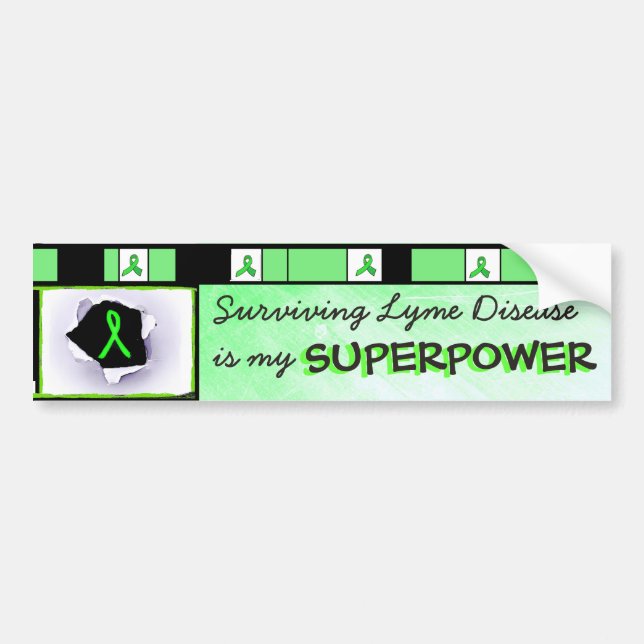Överleva Bumper-märke för Lyme Disease Superpower Bildekal (Framsidan)