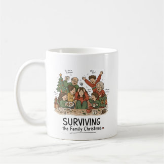 Överleva familjens jul – Rolig familj Kaffemugg