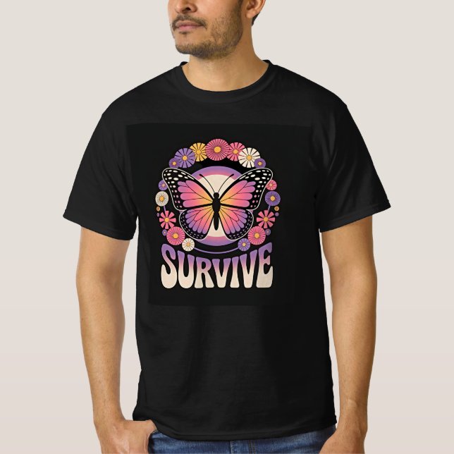 Överleva Fjäril T Shirt (Framsida)