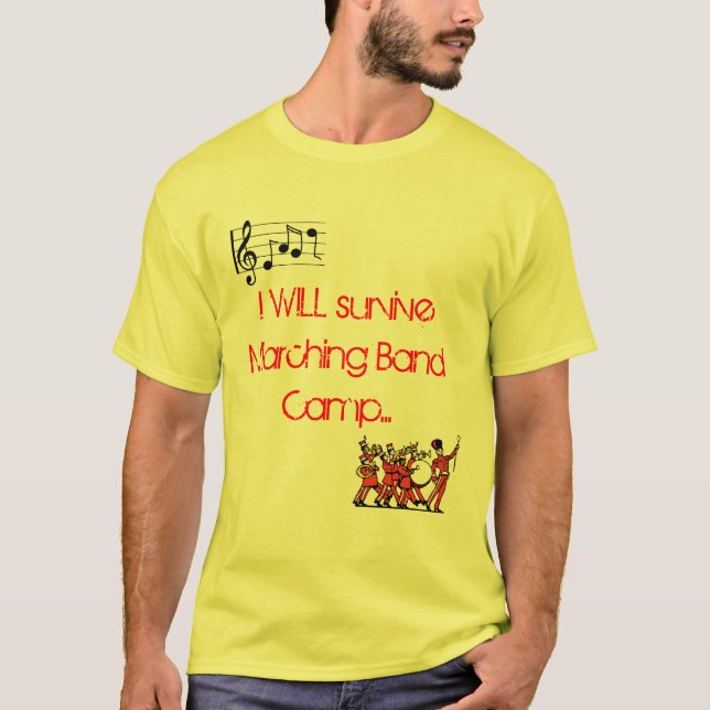 Överleva marschmusikbandlägret tee shirt (Framsida)