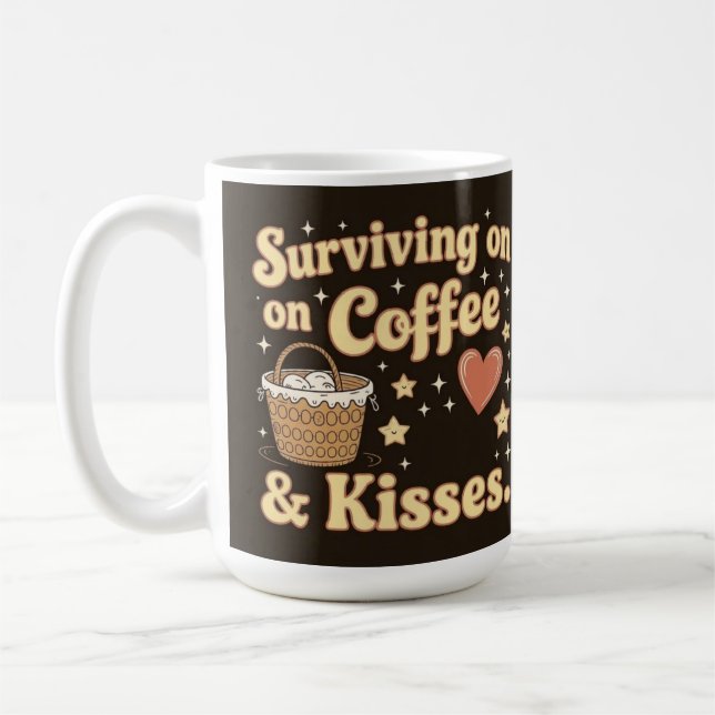 Överleva på kaffe och kyssar kaffemugg (Vänster)