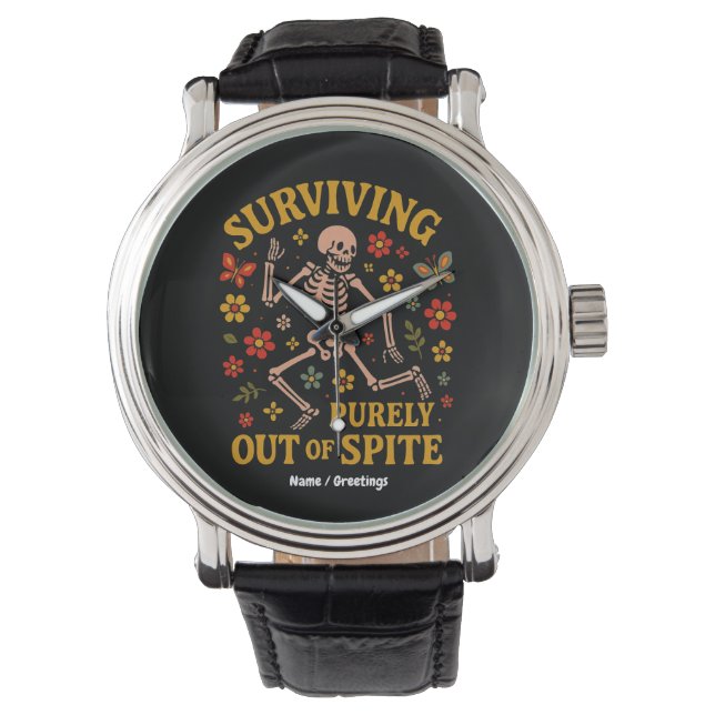 Överleva rent ut Spreja Retro Skeleton från Spite- Armbandsur (Framsida)