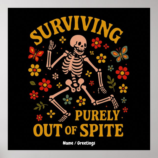 Överleva rent ut Spreja Retro Skeleton från Spite- Poster (Framsidan)